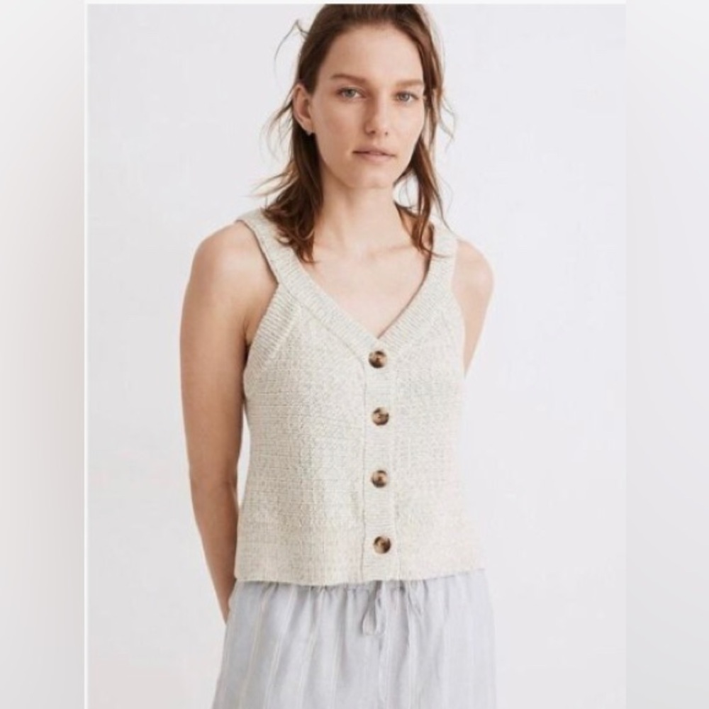 Madewell Knit Sweater Button Tank Top